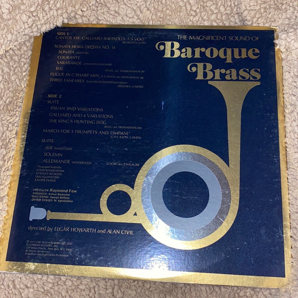 Baroque Brass London Essential Brass Ensemble Vinyl Record